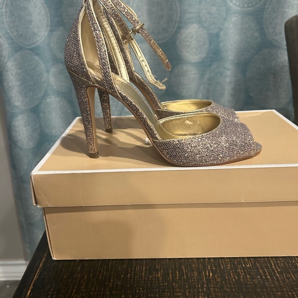 Michael Kors Shoes - Michael KORS Silver Glitter Women's Heels